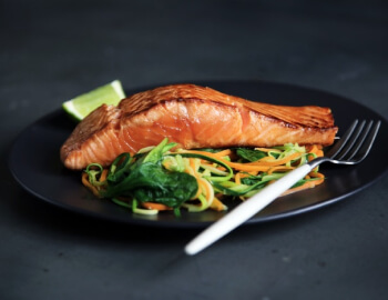 red fish with vegetables